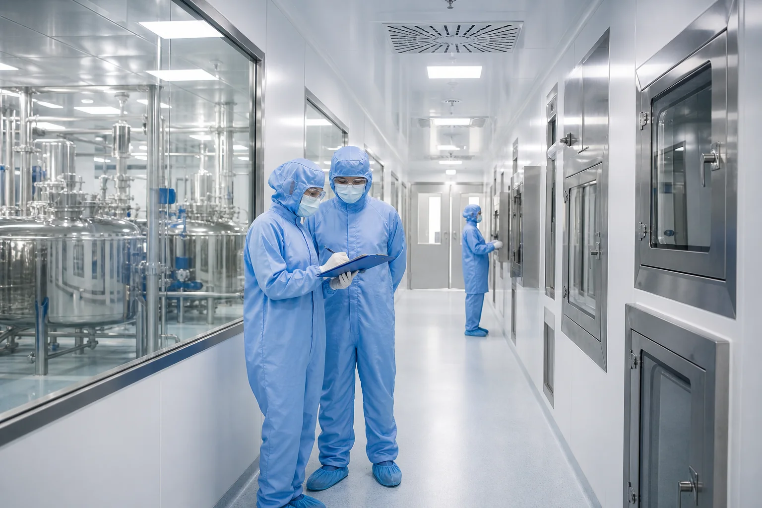 ISO-classified pharmaceutical cleanroom inspection